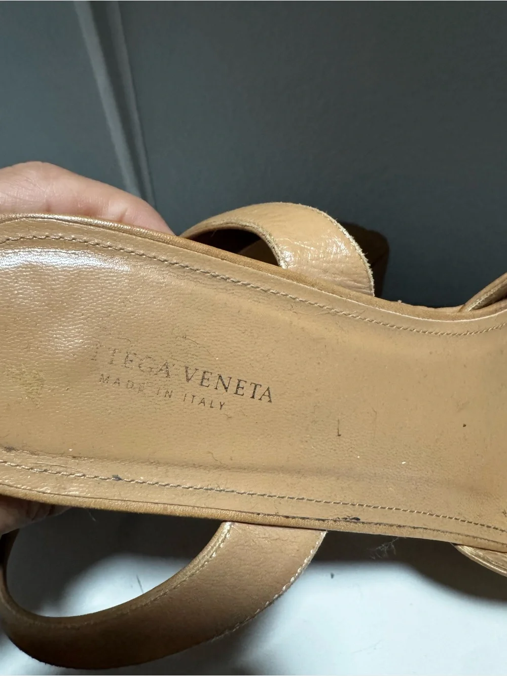 Bottega Veneta Tan Woven Platform Sandals